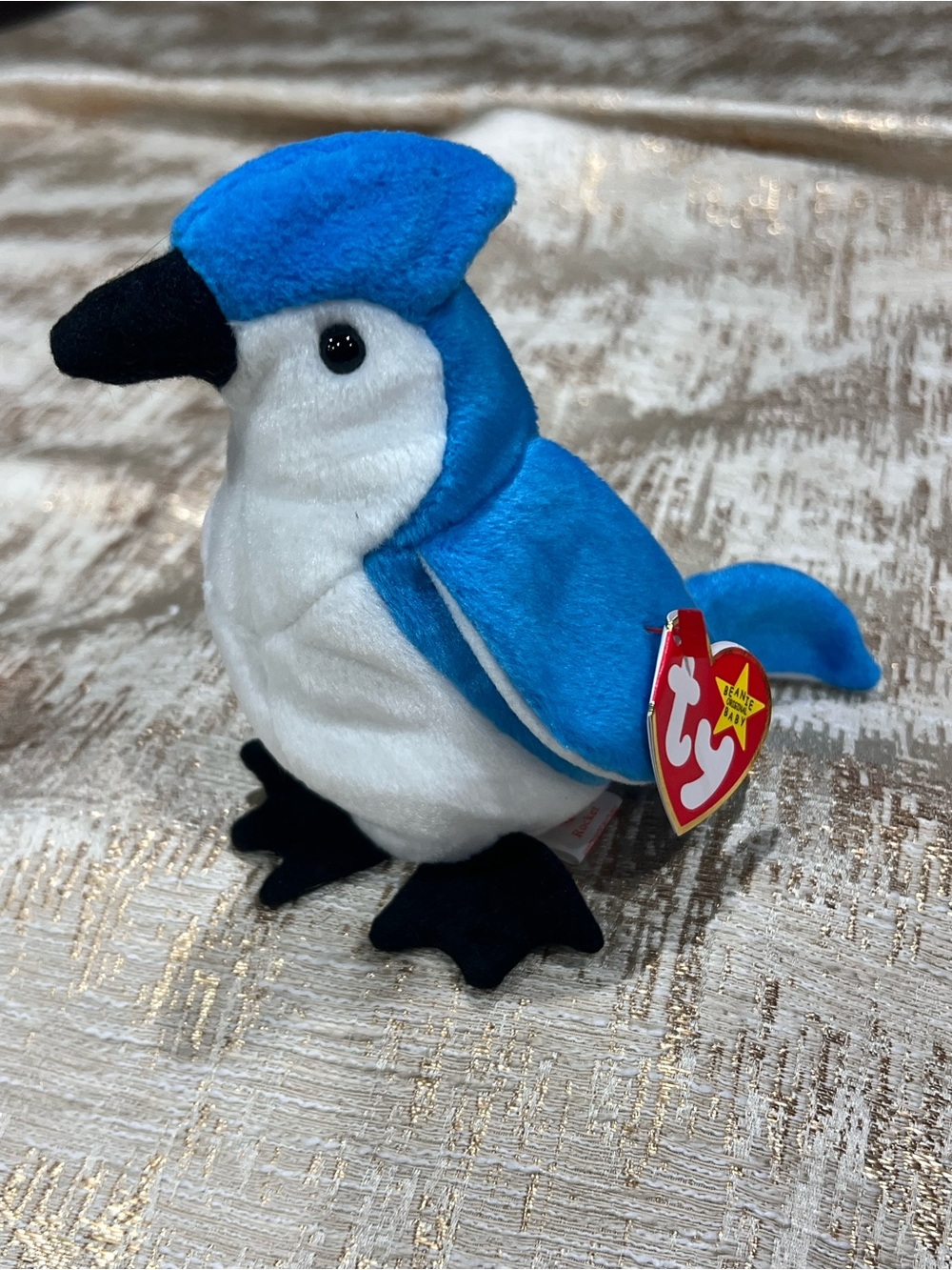 Ty Beanie Baby - 1998 ROCKET 5" the Blue Jay Bird MINT With MINT Tag Stuffed Toy